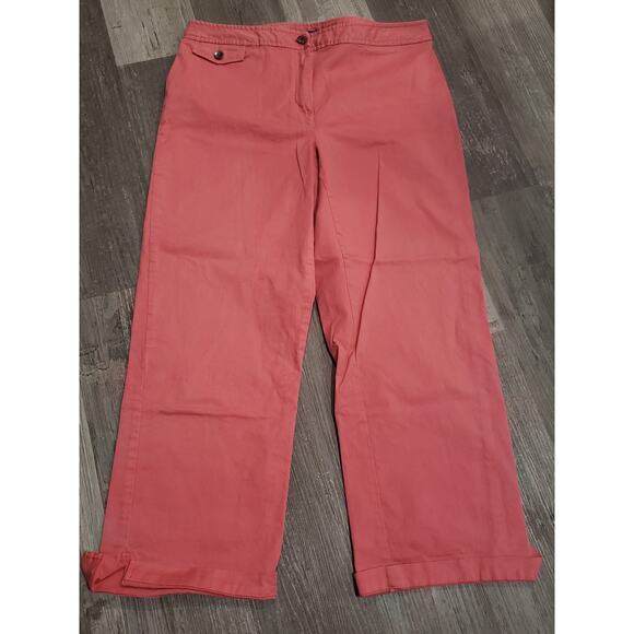 JH Collectibles Stretch Coral / Pink Stretch Capri Slacks / Pants | Size 12 - Picture 2 of 6